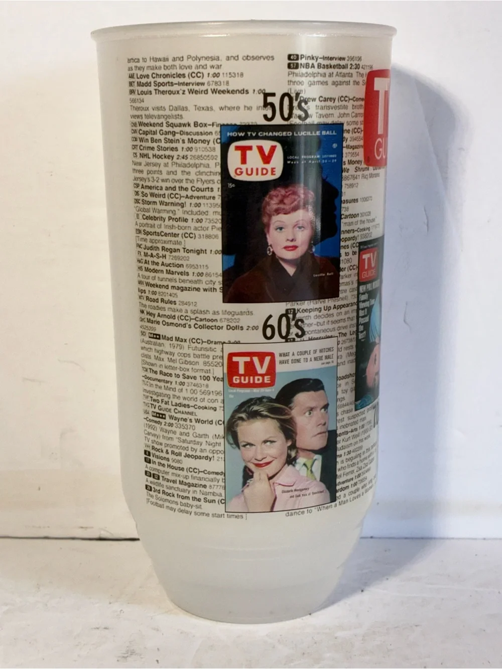 Vintage TV Guide Tumblers Set of 4 1950s-90s NOS Original Box